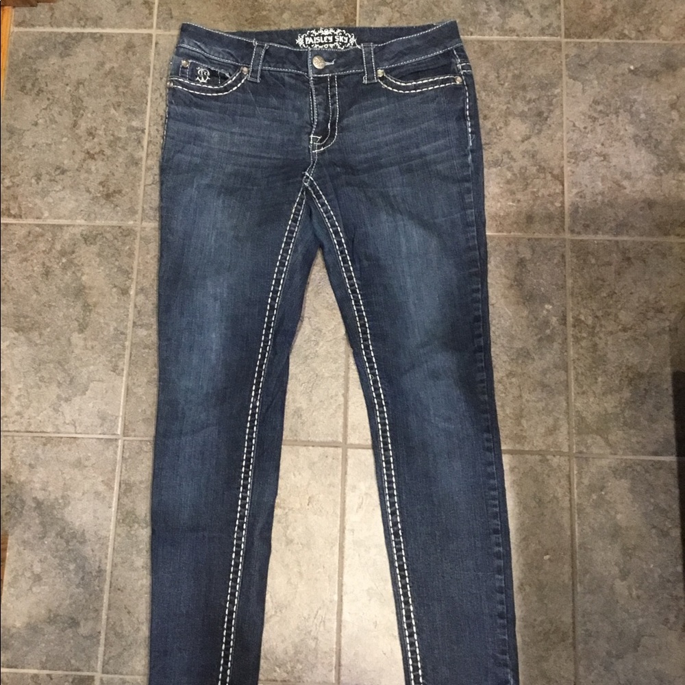 Paisley sky skinny jeans